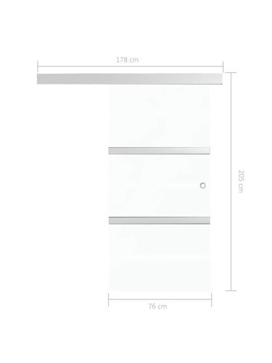 Liukuovi ESG-lasi ja alumiini 76x205 cm hopea