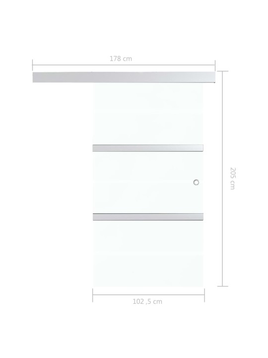 Liukuovi ESG-lasi ja alumiini 102,5x205 cm hopea