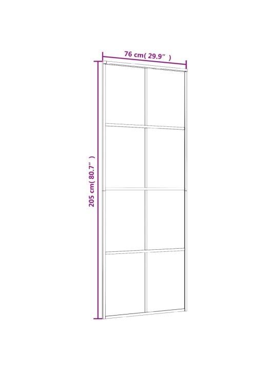 Liukuovi alumiini ja ESG-lasi 76x205 cm musta