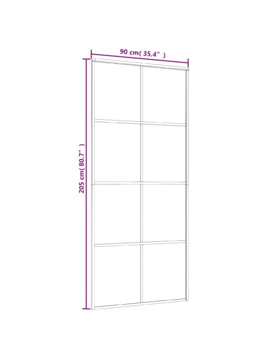 Liukuovi alumiini ja ESG-lasi 90x205 cm musta