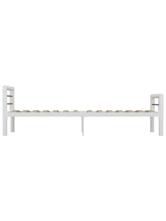 Sängynrunko valkoinen ja musta metalli 90x200 cm