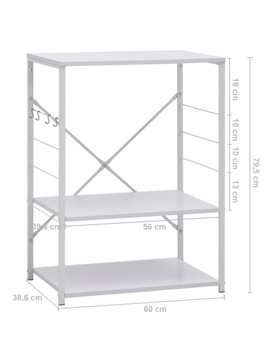 Mikroaaltouunikaappi valkoinen 60x39,6x79,5 cm tekninen puu