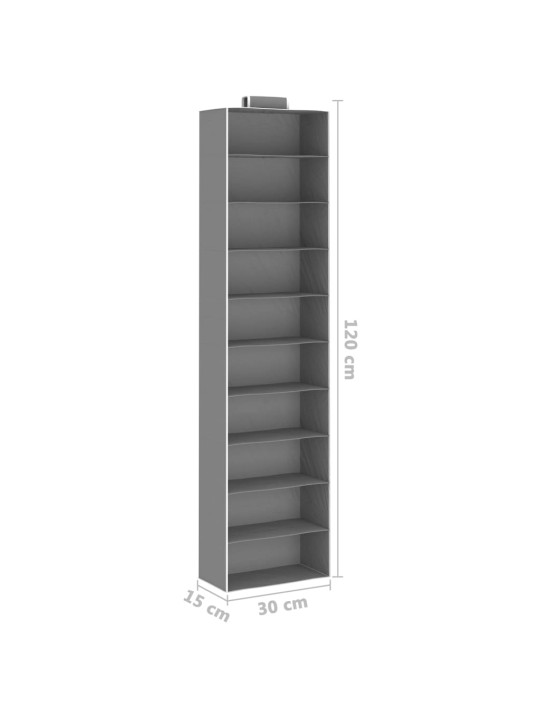 Roikkuva vaatekaapin säilytystila 2 kpl 10 hyllyä kangas