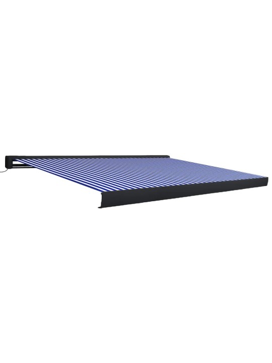 Moottoroitu kasettimarkiisi 400x300 cm sininen ja valkoinen