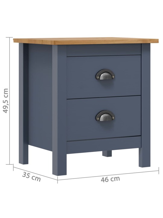 Yöpöydät Hill 2 kpl harmaa 46x35x49,5 cm mänty