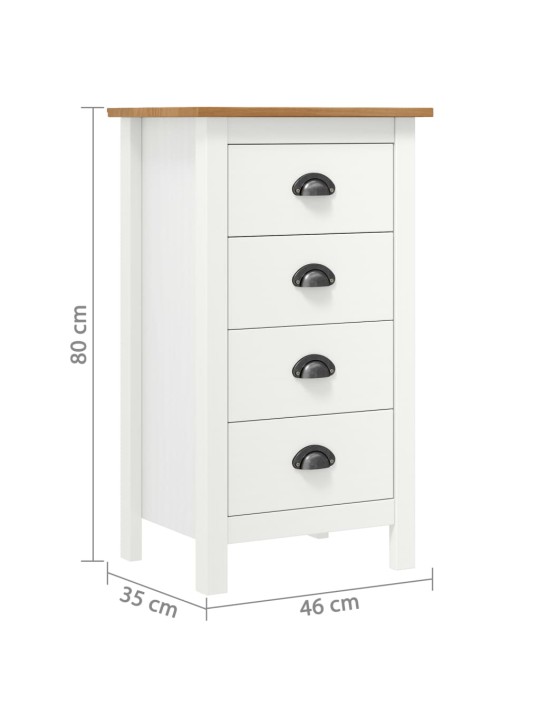 Lipasto Hill valkoinen 46x35x80 cm täysi mänty