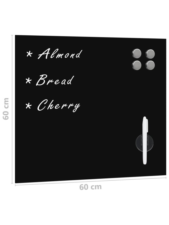 Seinäkiinnitteinen magneettinen tussitaulu lasi 60x60 cm