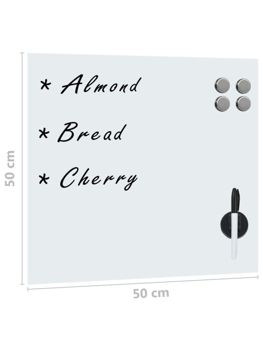 Seinäkiinnitteinen magneettinen tussitaulu lasi 50x50 cm