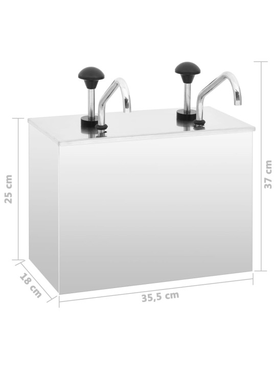 Kastikkeen annostelija ruostumaton teräs 2 x 3,5 l