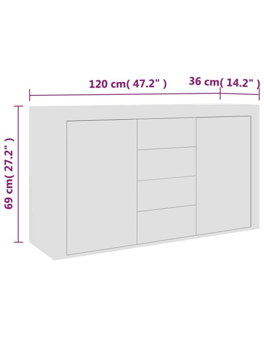 Senkki valkoinen 120x36x69 cm tekninen puu