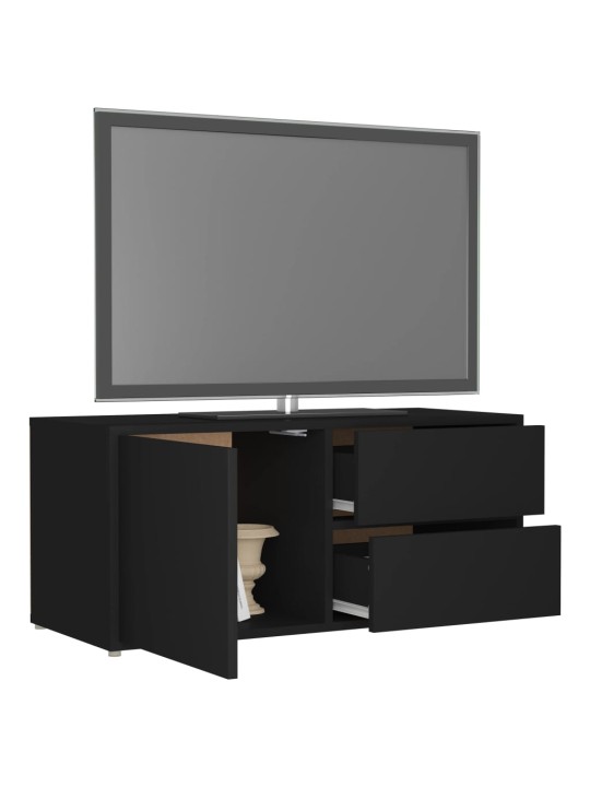 TV-taso musta 80x34x36 cm lastulevy