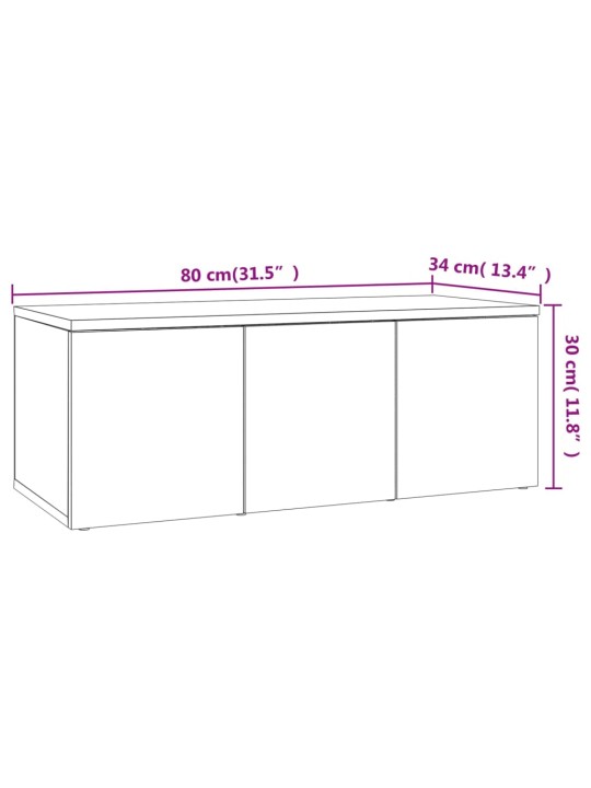 TV-taso Sonoma-tammi 80x34x30 cm lastulevy