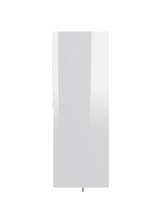 Kirjahylly korkeakiilto valkoinen 67x24x161 cm lastulevy