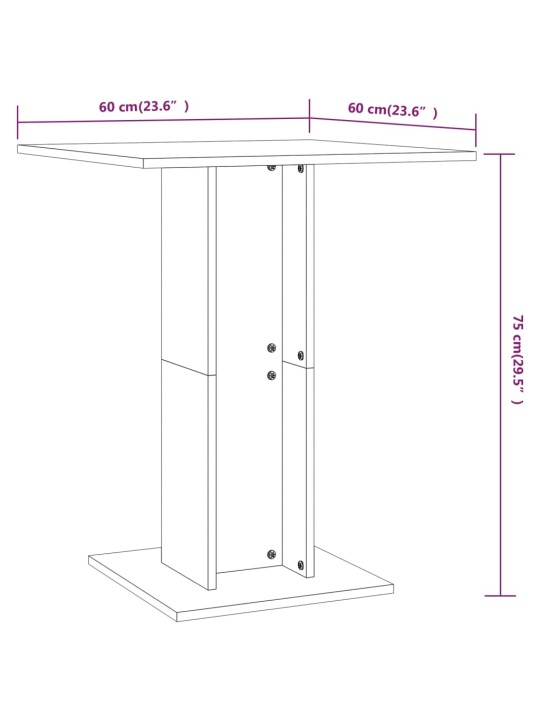 Bistropöytä valkoinen 60x60x75 cm lastulevy