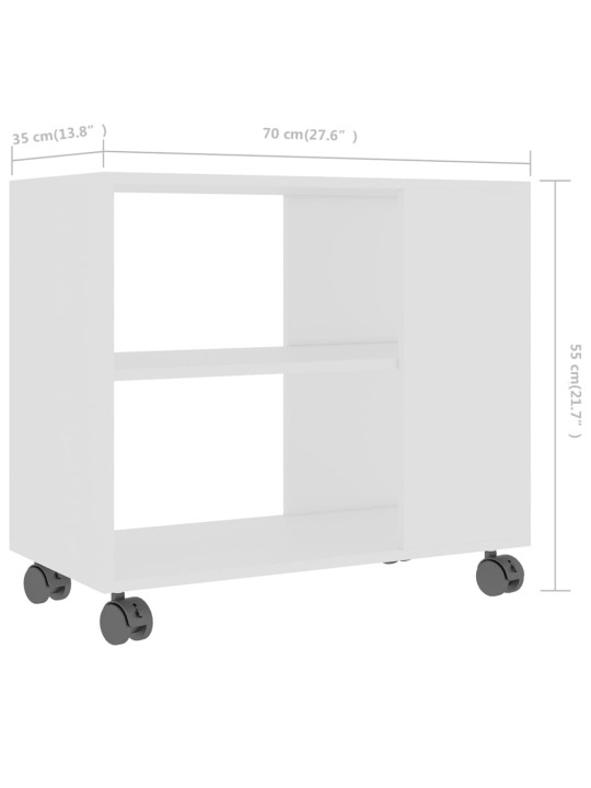 Sivupöytä valkoinen 70x35x55 cm tekninen puu