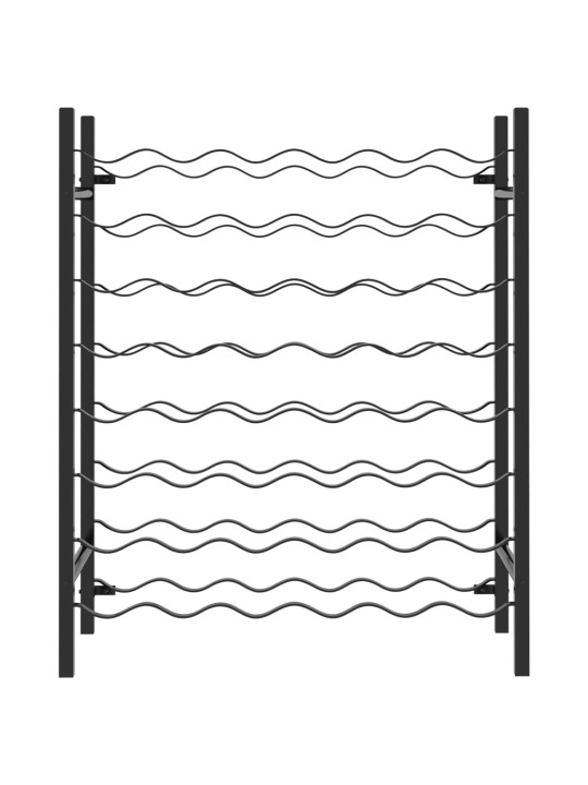 Viinipulloteline 48 pullolle musta metalli