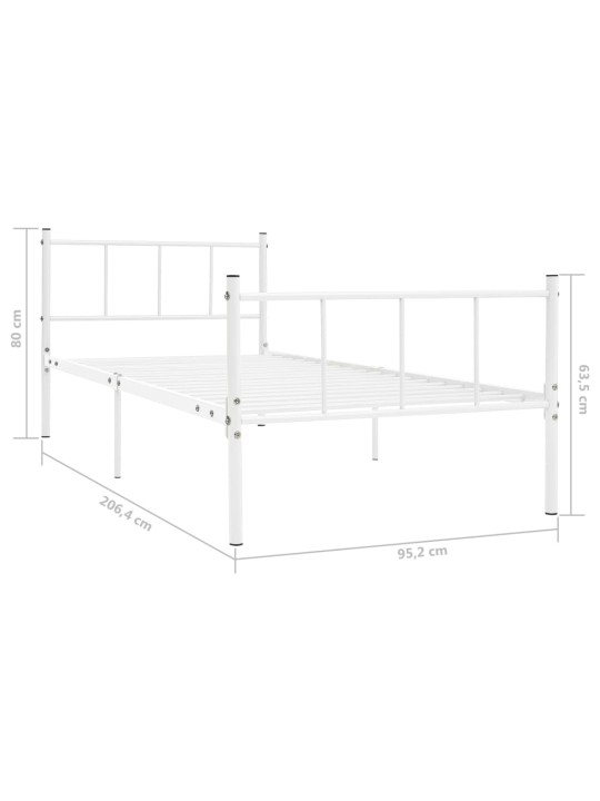 Sängynrunko valkoinen metalli 90x200 cm