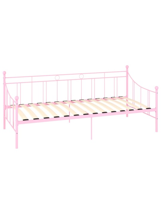 Päivävuoteenrunko pinkki metalli 90x200 cm