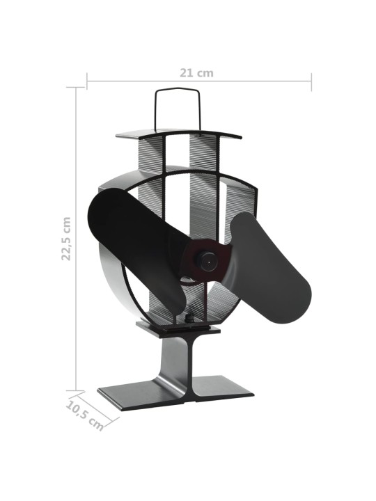 Lämmöllä toimiva hellatuuletin 2 lapaa musta