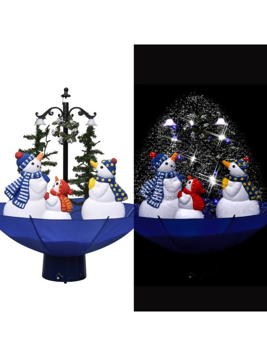 Lunta satava joulukuusi sateenvarjopohjalla sininen 75 cm PVC