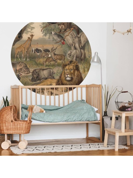 WallArt Tapetti ympyrä Animals of Africa 190 cm