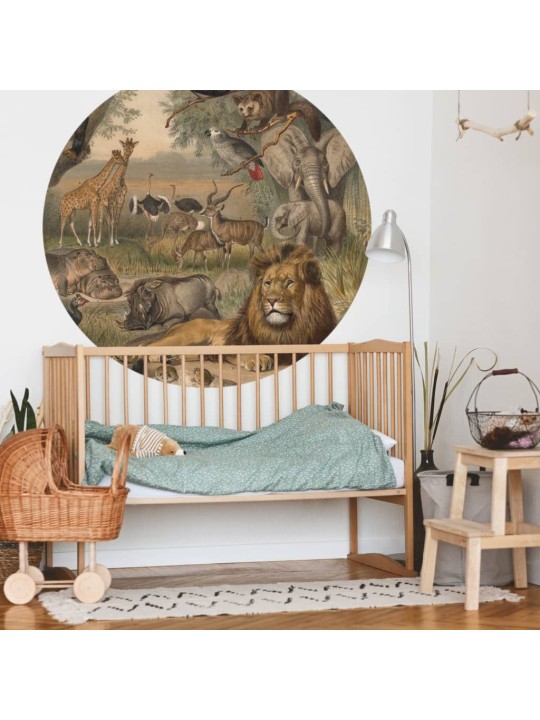 WallArt Tapetti ympyrä Animals of Africa 142,5 cm