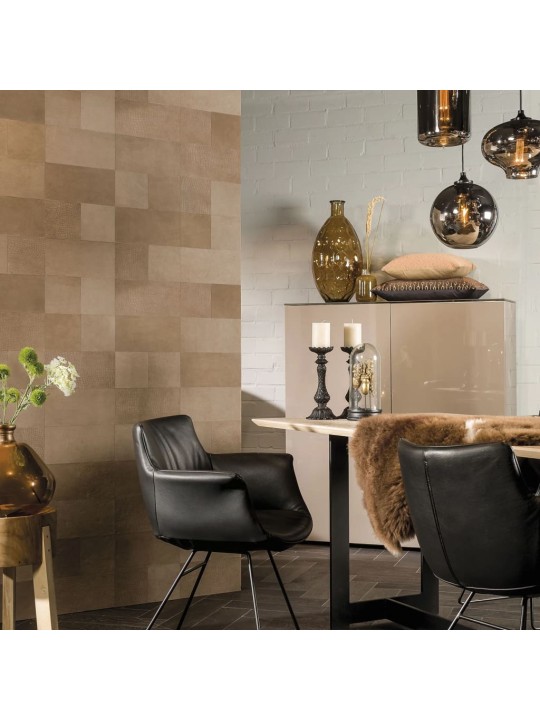 WallArt Nahkalaatat Argyle savuinen taupe 32 kpl