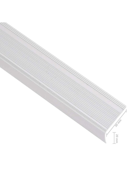 Portaikon suojukset l-muotoiset 5 kpl alumiini 90 cm hopea
