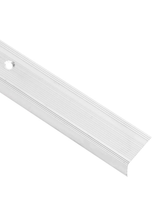 Portaikon suojukset L-muotoiset 15 kpl alumiini 90 cm hopea