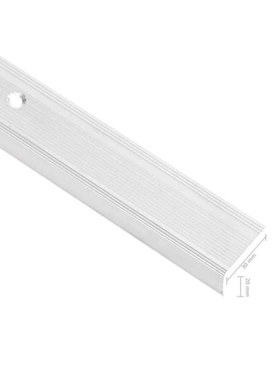 Portaikon suojukset L-muotoiset 15 kpl alumiini 90 cm hopea