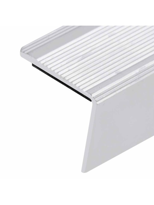 Portaikon suojukset L-muotoiset 15 kpl alumiini 90 cm hopea