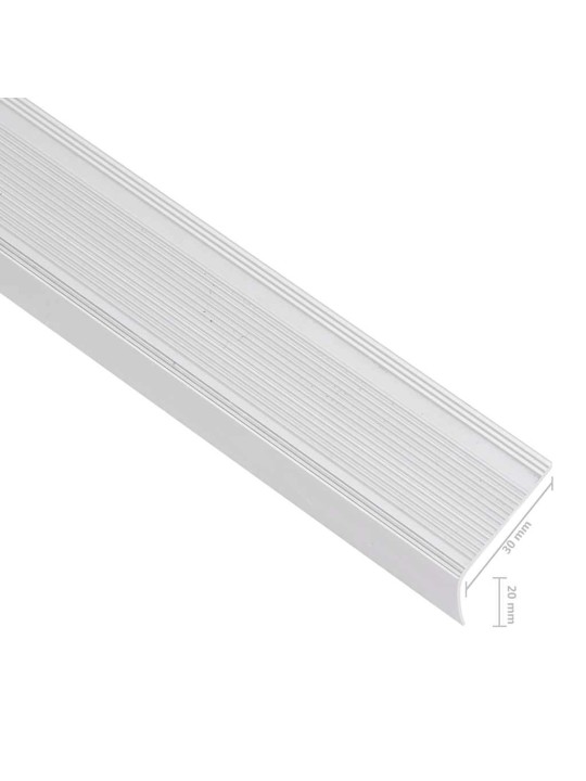 Portaikon suojukset L-muotoiset 15 kpl alumiini 90 cm hopea