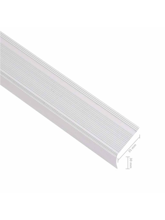 Portaikon suojukset l-muotoiset 5 kpl alumiini 90 cm hopea