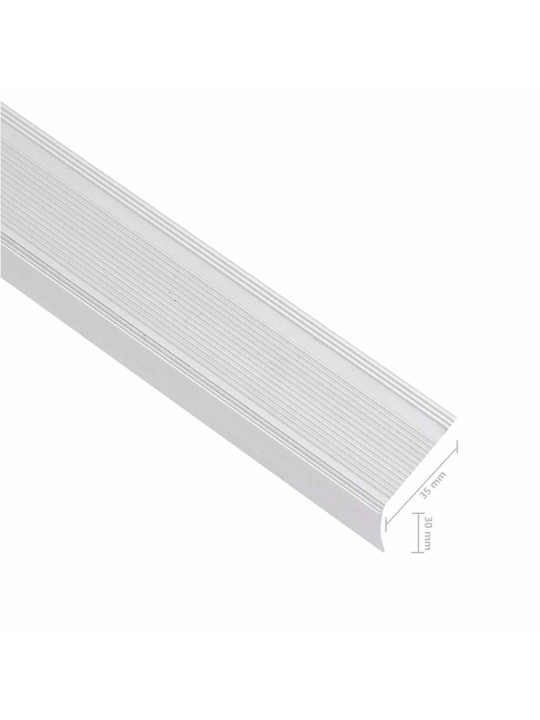 Portaikon suojukset l-muotoiset 15 kpl alumiini 90 cm hopea