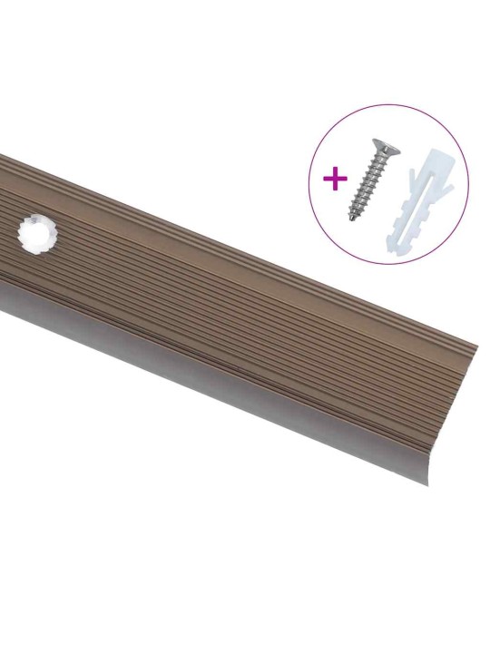 Portaikon suojukset l-muotoiset 15 kpl alumiini 90 cm ruskea