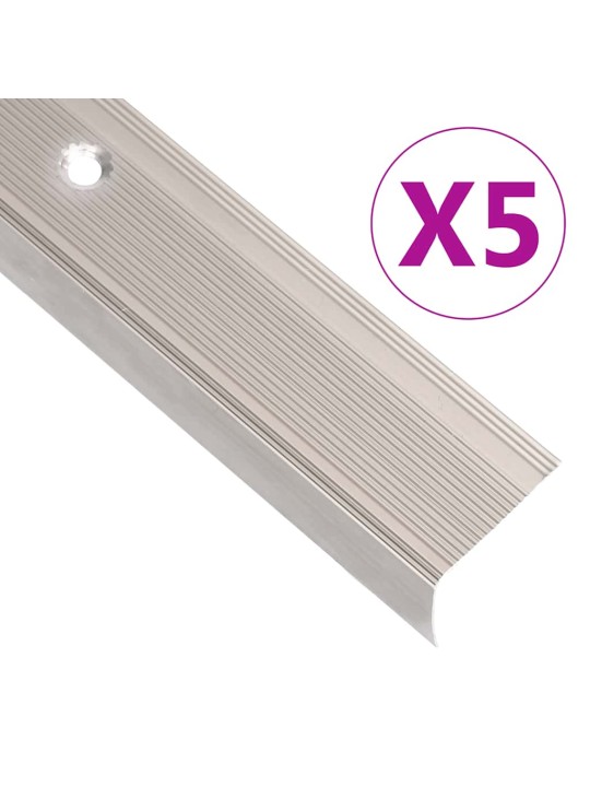 Portaikon suojukset l-muotoiset 5 kpl alumiini 90 cm samppanja