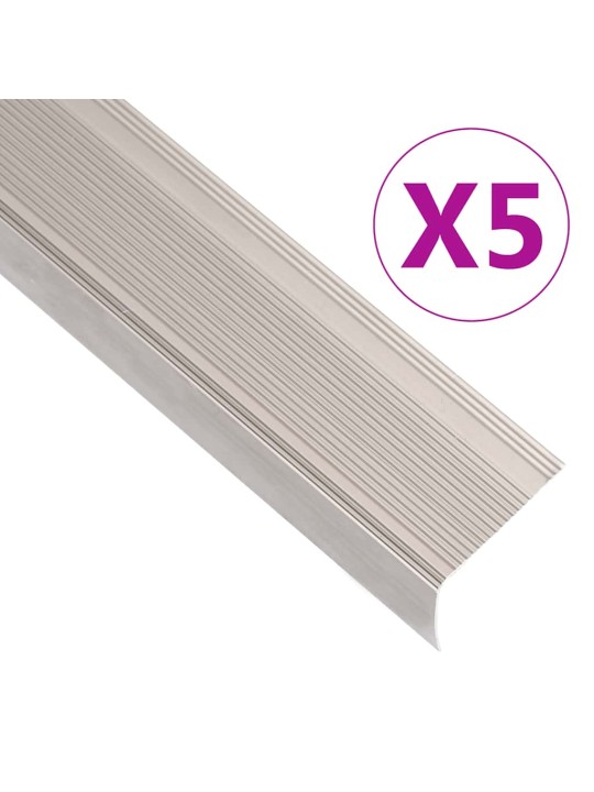 Portaikon suojukset l-muotoiset 5 kpl alumiini 90 cm samppanja