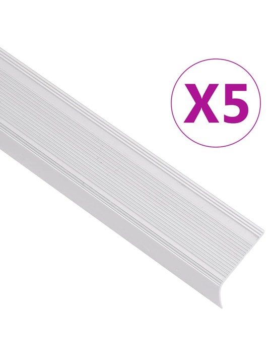 Portaikon suojukset l-muotoiset 5 kpl alumiini 100 cm hopea