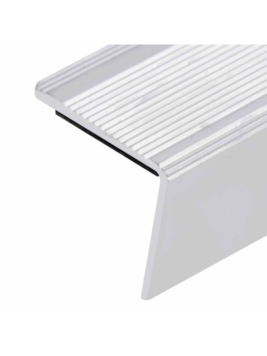 Portaikon suojukset L-muotoiset 15 kpl alumiini 100 cm hopea
