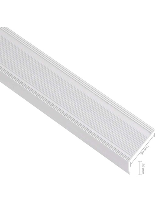 Portaikon suojukset L-muotoiset 15 kpl alumiini 100 cm hopea