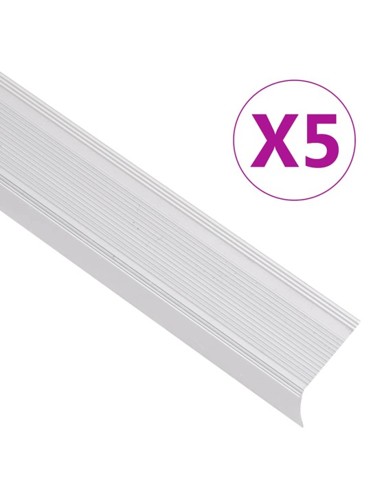 Portaikon suojukset l-muotoiset 5 kpl alumiini 100 cm hopea