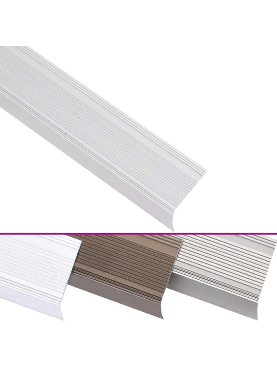 Portaikon suojukset l-muotoiset 5 kpl alumiini 100 cm hopea