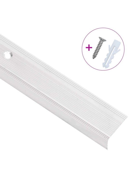 Portaikon suojukset L-muotoiset 15 kpl alumiini 100 cm hopea