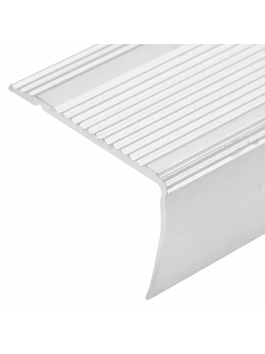 Portaikon suojukset L-muotoiset 15 kpl alumiini 100 cm hopea