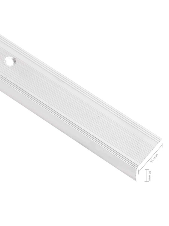 Portaikon suojukset L-muotoiset 15 kpl alumiini 100 cm hopea
