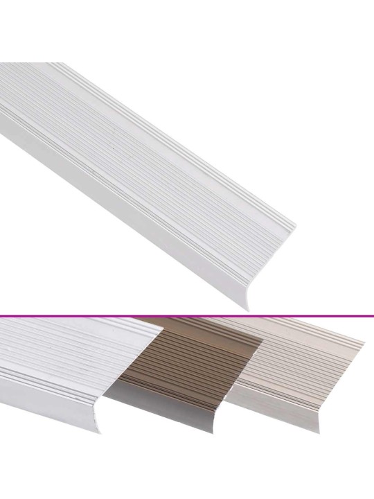 Portaikon suojukset L-muotoiset 15 kpl alumiini 100 cm hopea