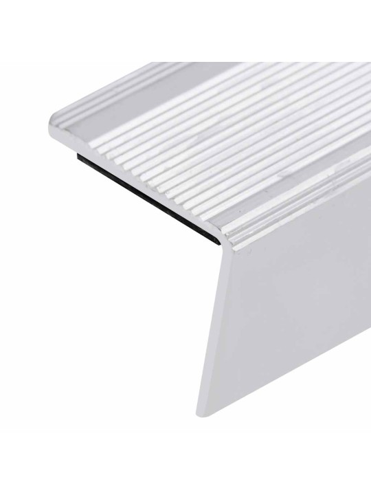 Portaikon suojukset L-muotoiset 15 kpl alumiini 100 cm hopea