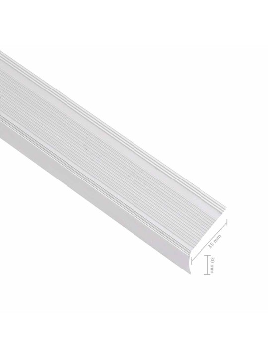 Portaikon suojukset L-muotoiset 15 kpl alumiini 100 cm hopea