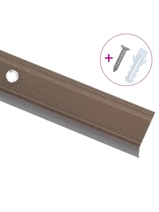 Portaikon suojukset l-muotoiset 5 kpl alumiini 100 cm ruskea