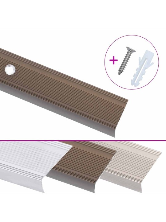 Portaikon suojukset L-muotoiset 15 kpl alumiini 100 cm ruskea